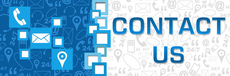 Contact Us Squares Separator Blue Bannerの写真素材