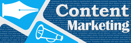 Content Marketing Blue Rounded Squares Bannerの写真素材
