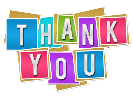 Thank You Colorful Blocksの写真素材