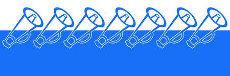 Blue Horizontal Background With Loud Speakersの写真素材