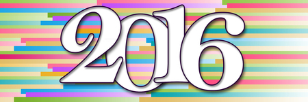 2016 Two Thousand Sixteen Colorful Stripesの写真素材