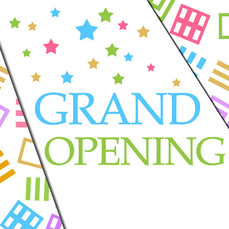Grand Opening Colorful Abstract Squares Backgroundの写真素材