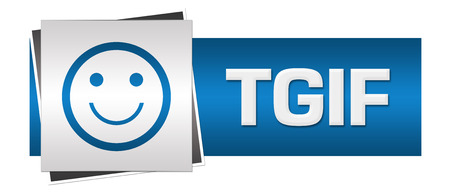 TGIF - Thank God Its Friday Blue Grey Horizontalの写真素材