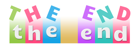 The End Colorful Random Text Stripesの写真素材