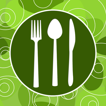 Spoon Fork Knife Green Random Rings Circleの写真素材