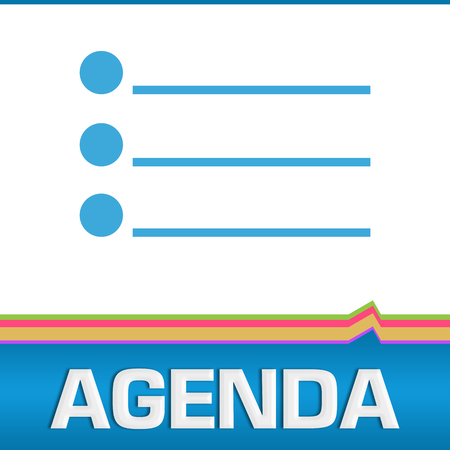 Agenda Bottom Text Blue Colorfulの写真素材