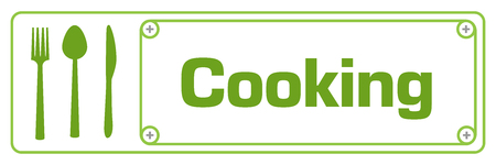 Cooking Green Horizontal Border Screwの写真素材