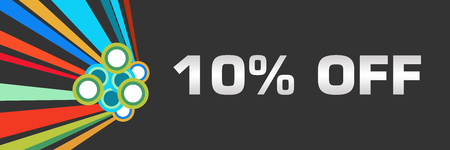 Discount Ten Percent Off Dark Colorful Horizontalの写真素材