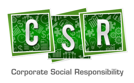 CSR - Customer Social Responsibility Green Business Texture Blocksの写真素材