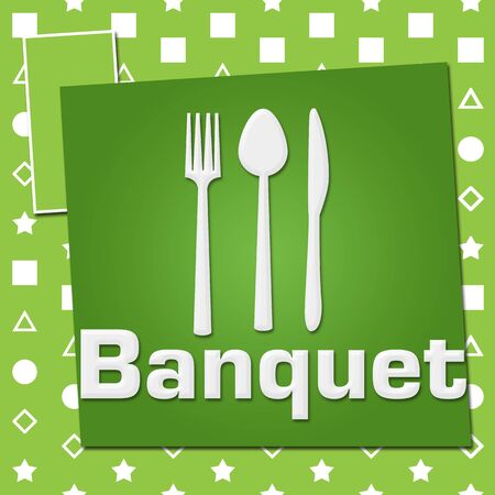 Banquet Green Basic Symbol Squaresの写真素材