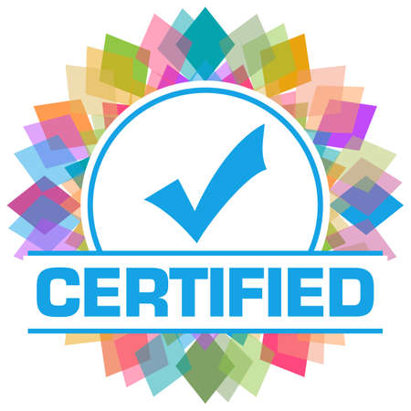 Certified concept image with text and related symbol.の写真素材
