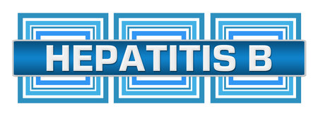 Hepatitis B text written over blue background.の写真素材