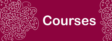 Courses text written over pink magenta background.の写真素材