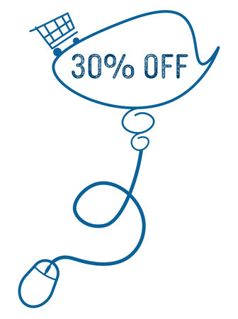 Discount Thirty Percent Off concept image with text and shopping cart symbol.の写真素材