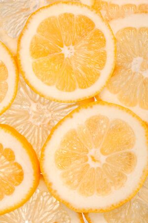 Lemon slices arranged as pattern background.