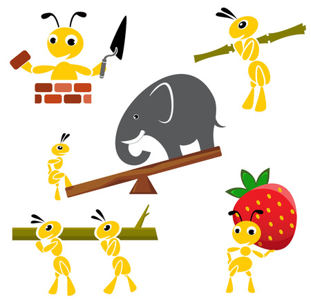 Incredible ant. Vector setのイラスト素材