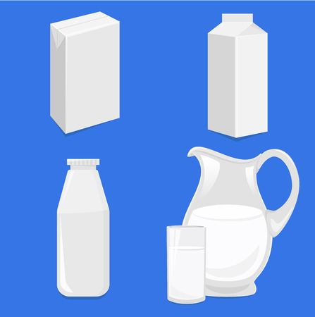 Vector Set of Blank White Packages For Milkのイラスト素材
