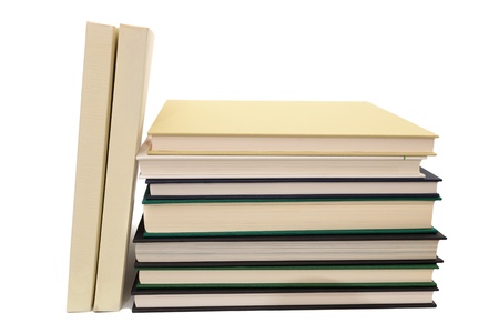 Stack of books isolated on white backgroundの写真素材
