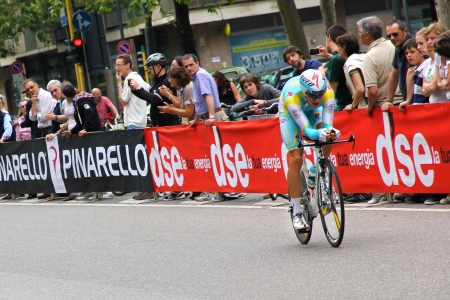 Milan, Italy - 27/05/2012 Kangert Tanel on the last run of Giro di Italia  in Milan - Astana teamのeditorial素材