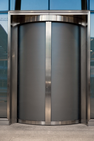 door glass or elevator in business officeの写真素材