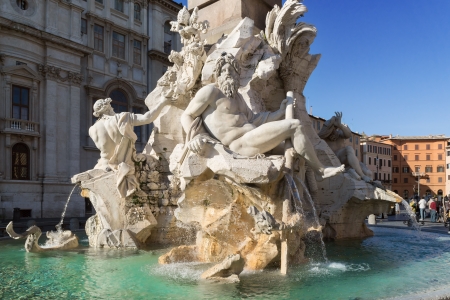 Fontana dei Quattro Fiumi, Piazza Navona, Rome, Italyのeditorial素材