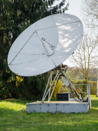broadbrand satelite dish on television instalationの写真素材