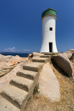 Palau Lighthouse Punta Faro, North Sardinia, Italyの写真素材