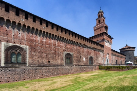 Castello Sforzesco  Sforza Castle  in Milan, Italyのeditorial素材