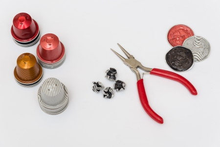 creating bijoux elements with recycled coffee capsuleのeditorial素材