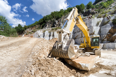 excavator at a construction siteのeditorial素材