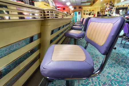 american 1950 style diner bar chairsの写真素材