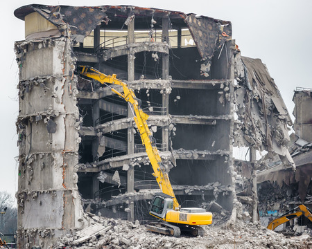 demolition of old industrial buildingの写真素材