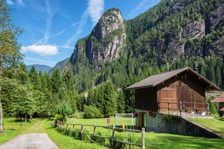 mountain landscape on Dolomites, Trentino, Italyの写真素材