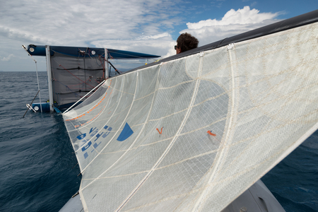 PUNTA ALA - 3 JUNE: teams competing on Formula 18 national catamaran race, on June 3 2016 in Punta Ala, Italyのeditorial素材