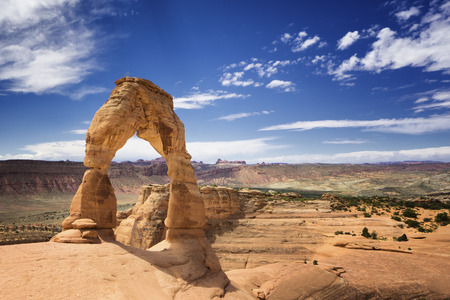 Delicate arch sand stone at Arches National Park, Utah, USAの写真素材