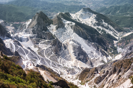 Carrara marble quarries, Tuscany, Italyの写真素材