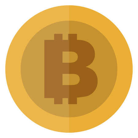 Flat bitcoin currency. Thick. Cryptocurrency round coin.Electronic. Casino currency. Gambling coin, vector illustration isolated on white background. Vector icon, symbol, money, casino gambling. EPS10のイラスト素材