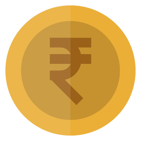 Flat Rupee currency round coin. India, indian, Asia. Casino currency, gambling coin, vector illustration isolated on white background. Vector icon, symbol, money, casino gambling. EPS10のイラスト素材