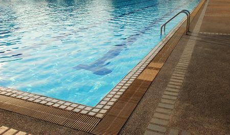 The corner of a swimming pool