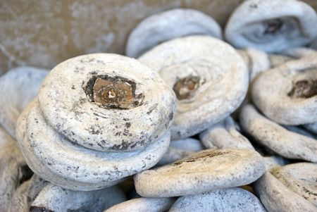 Dried Persimmon at a market in Chinaの写真素材