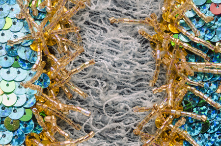 A detail image of embroidery perfromed on a pair of jeans