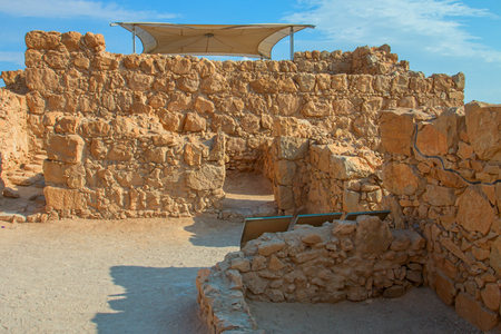 Ruins of Masada fortress, Israelの写真素材