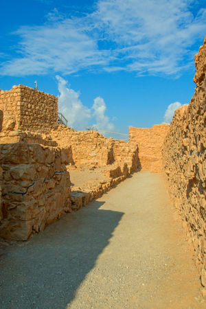 Ruins of Masada fortress, Israelの写真素材