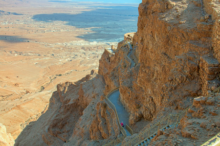 Ruins of Masada fortress, Israelの写真素材