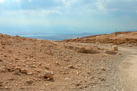 Ruins of Masada fortress, Israelのeditorial素材