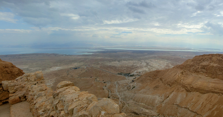 View from Masada fortress, Israelの写真素材