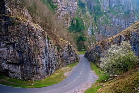 Cheddar village, Somerset, UKの写真素材