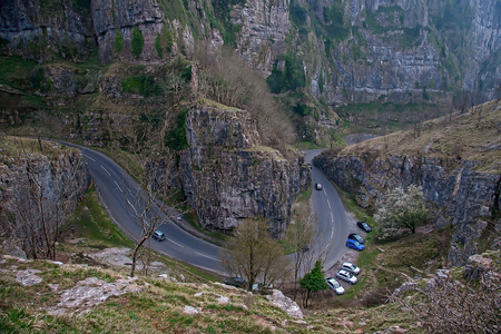 Cheddar village, Somerset, UKの写真素材