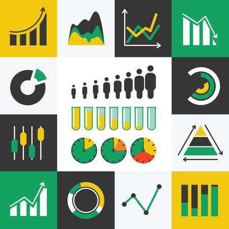 Business Infographic icons with diagram- Vector Graphicsのイラスト素材