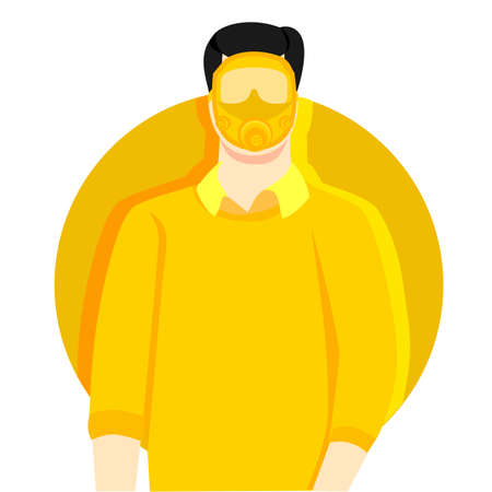 flat design of yellow mask with circleのイラスト素材